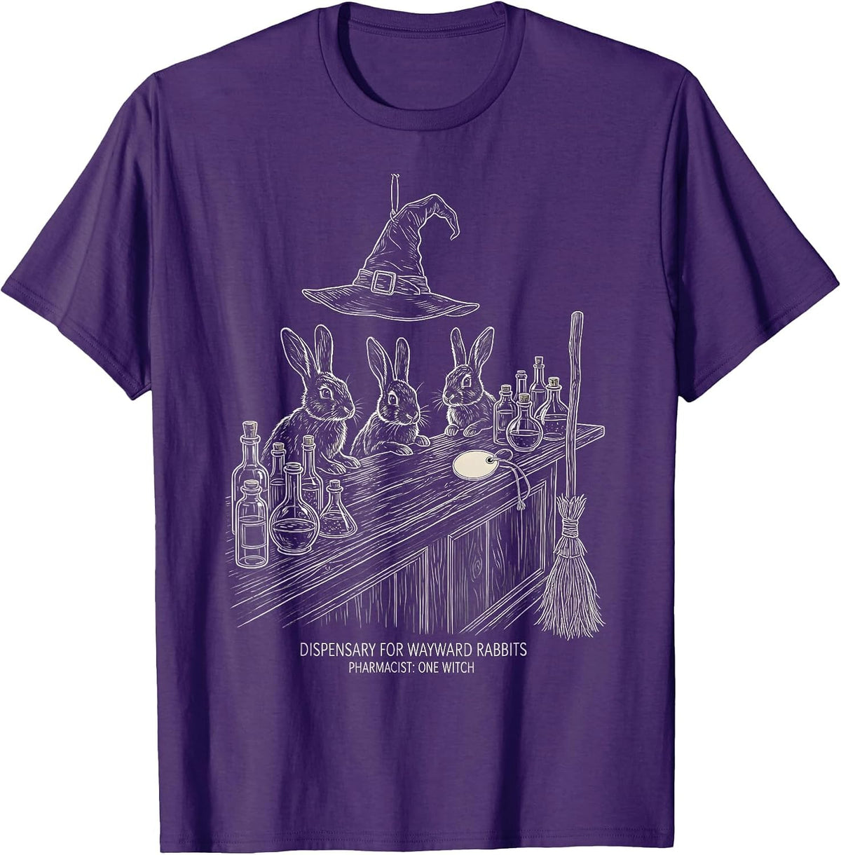 Dispensary For Wayward Rabbits — Pharmacist: One Witch T-Shirt - Purple