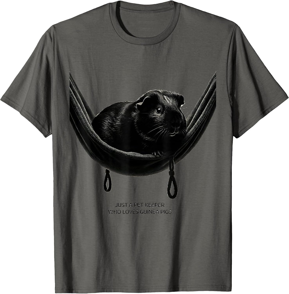 Men's Just A Pet Keeper Who Loves Guinea Pigs Pet Lover T-Shirt - Asphalt Grey