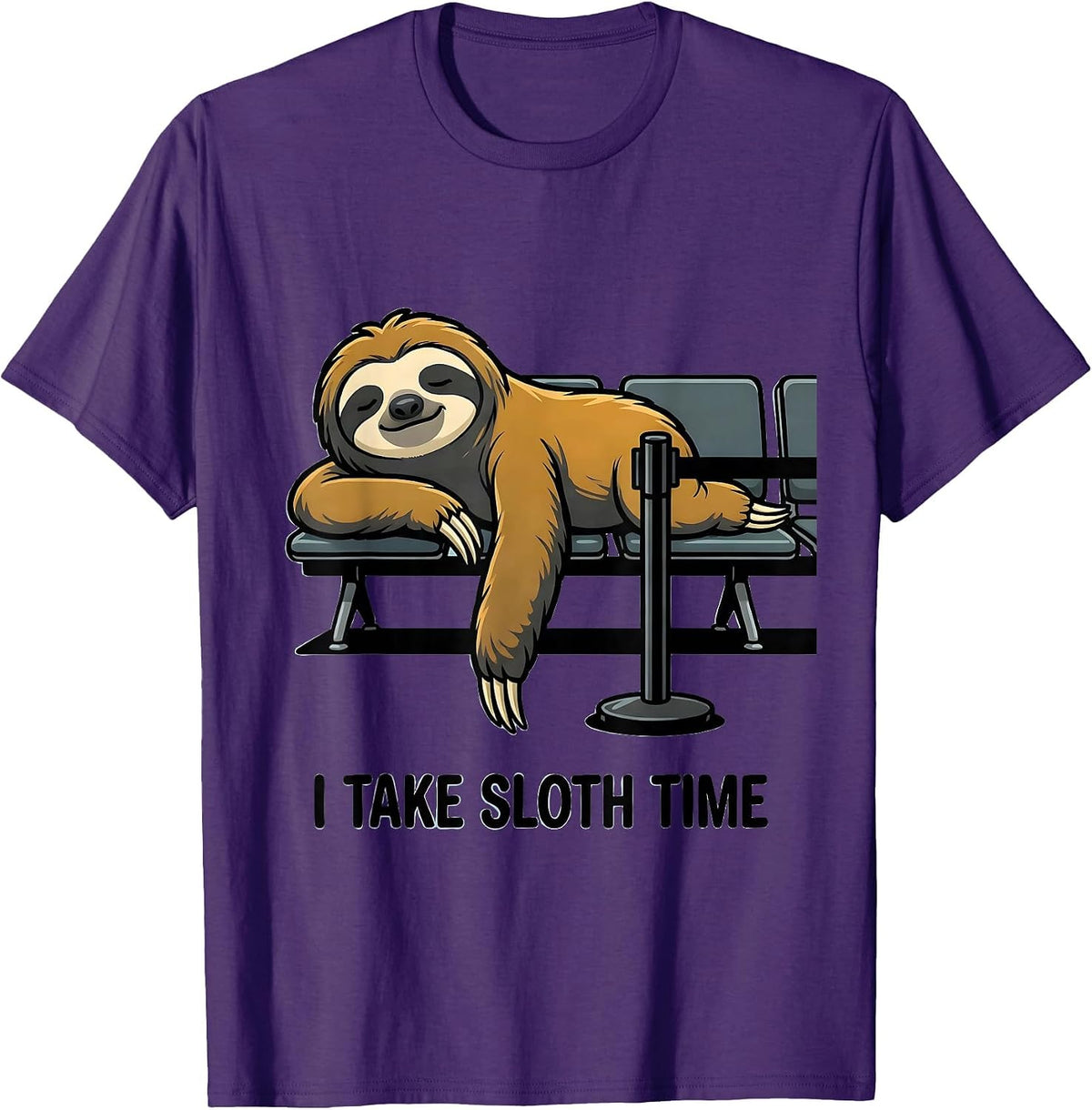 Men's I Take Sloth Time Funny Sloth Lover Gift T-Shirt - Purple