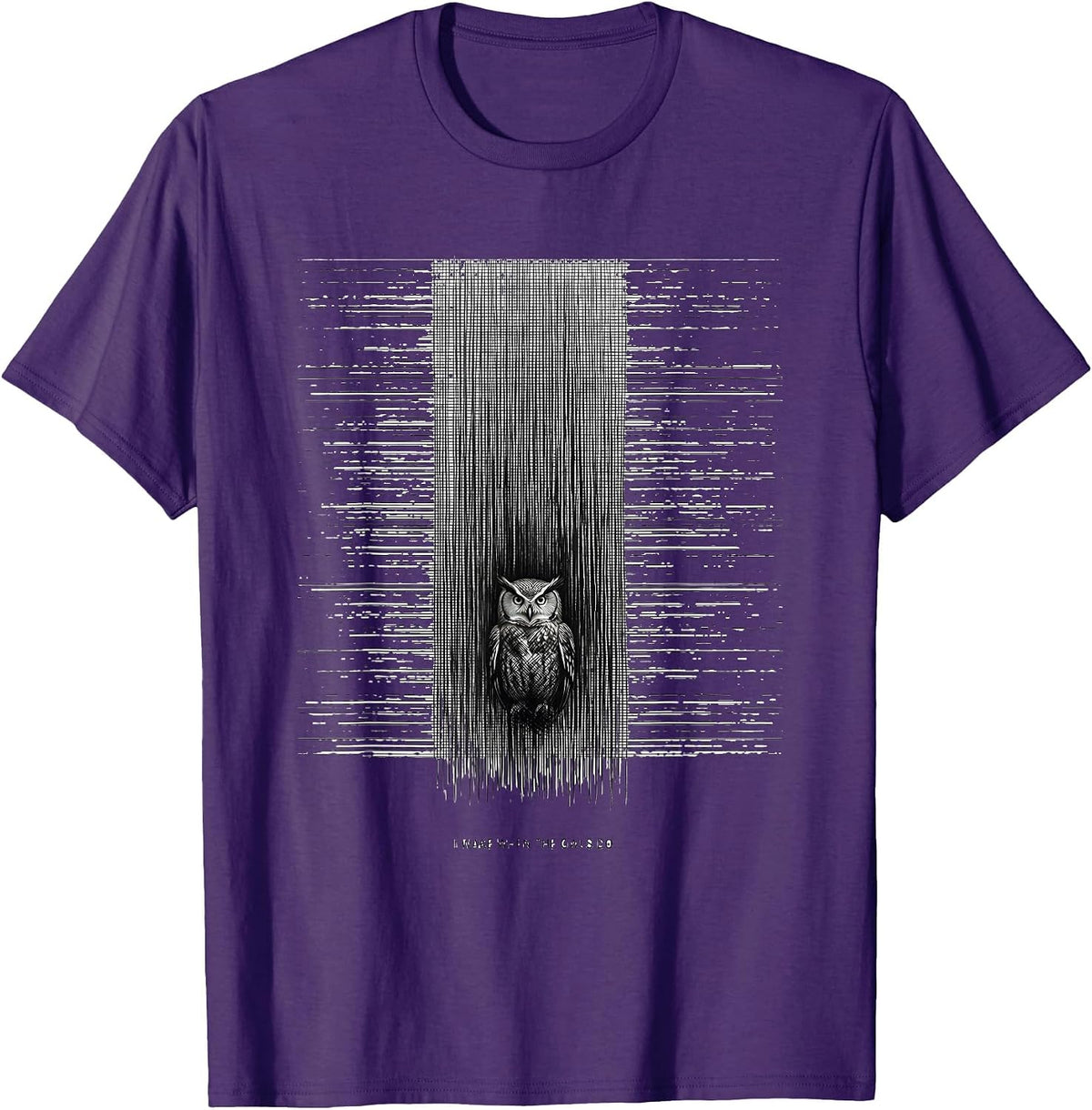I Wake When The Owls Do Vintage Forest Wildlife Nature Lover T-Shirt - Purple