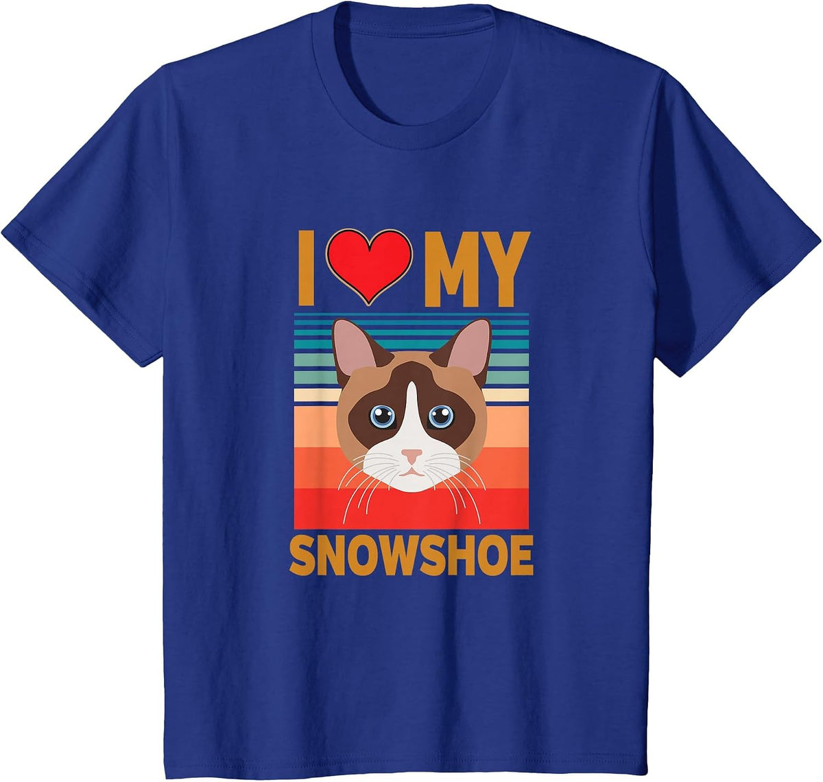 Snowshoe Siamese Cat T-Shirt - Royal Blue