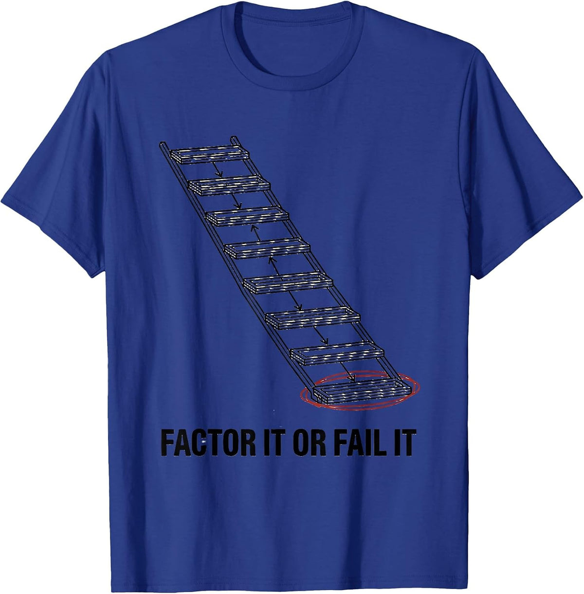 Factor It Or Fail It Funny Math Teacher Sarcastic Humor T-Shirt - Royal Blue
