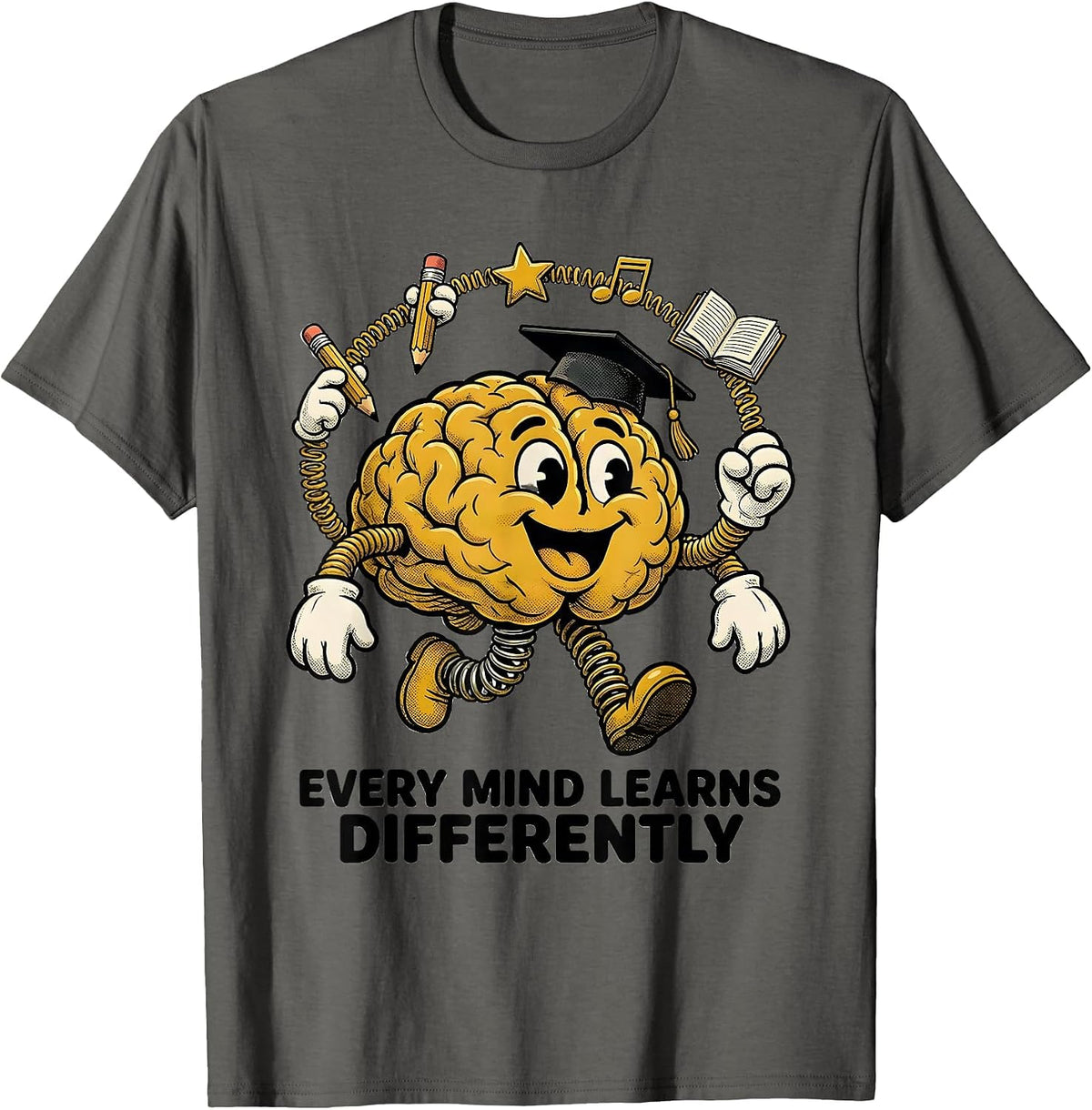 Every Mind Learns Differently Special Education T-Shirt - Asphalt Grey