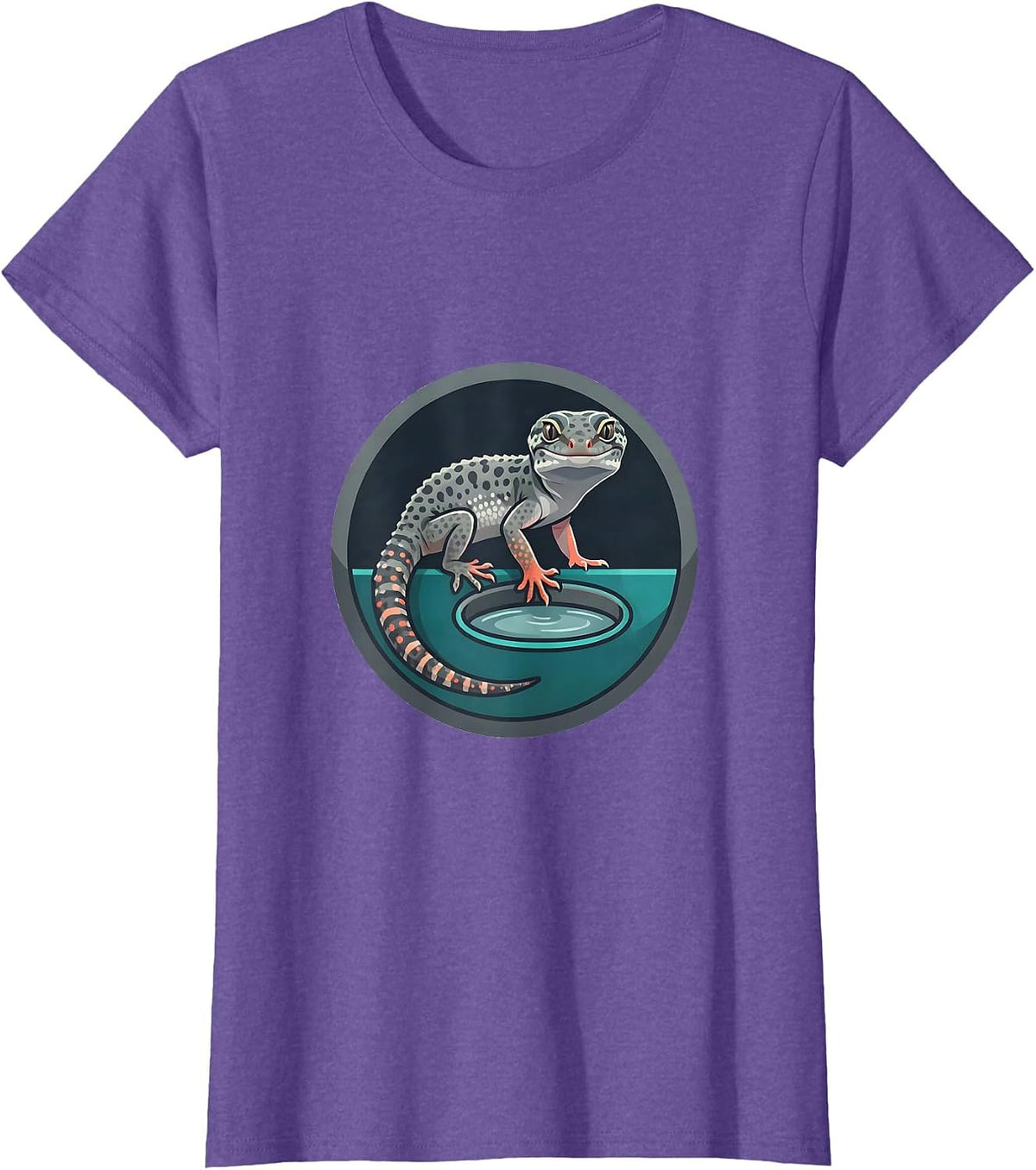 Women's Leopard Gecko Pet Reptile Lover Humor Casual Gift T-Shirt - Purple Heather