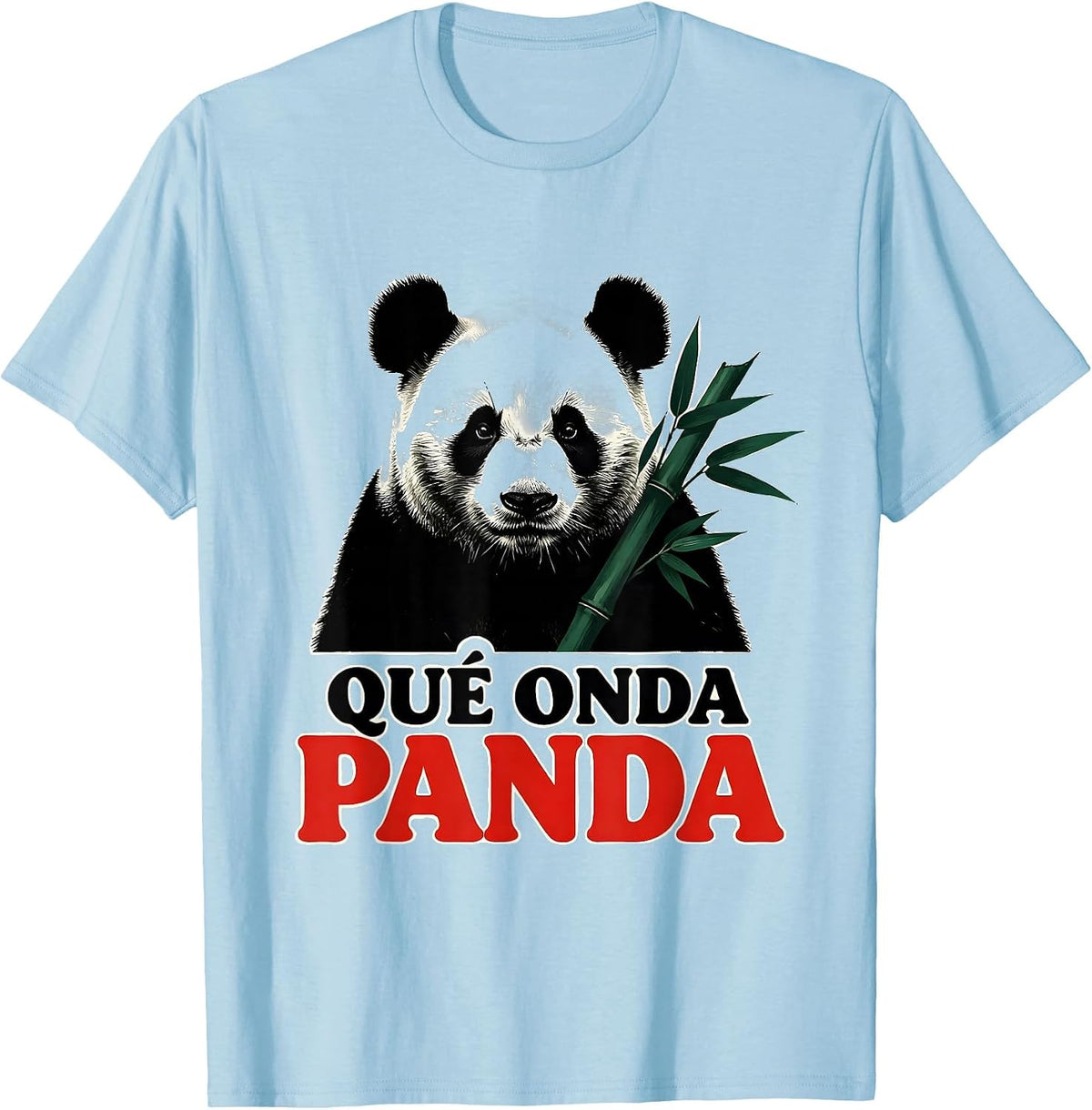 Men's Qué Onda Panda Funny Mexican Slang Food Pun Humor T-Shirt - Baby Blue
