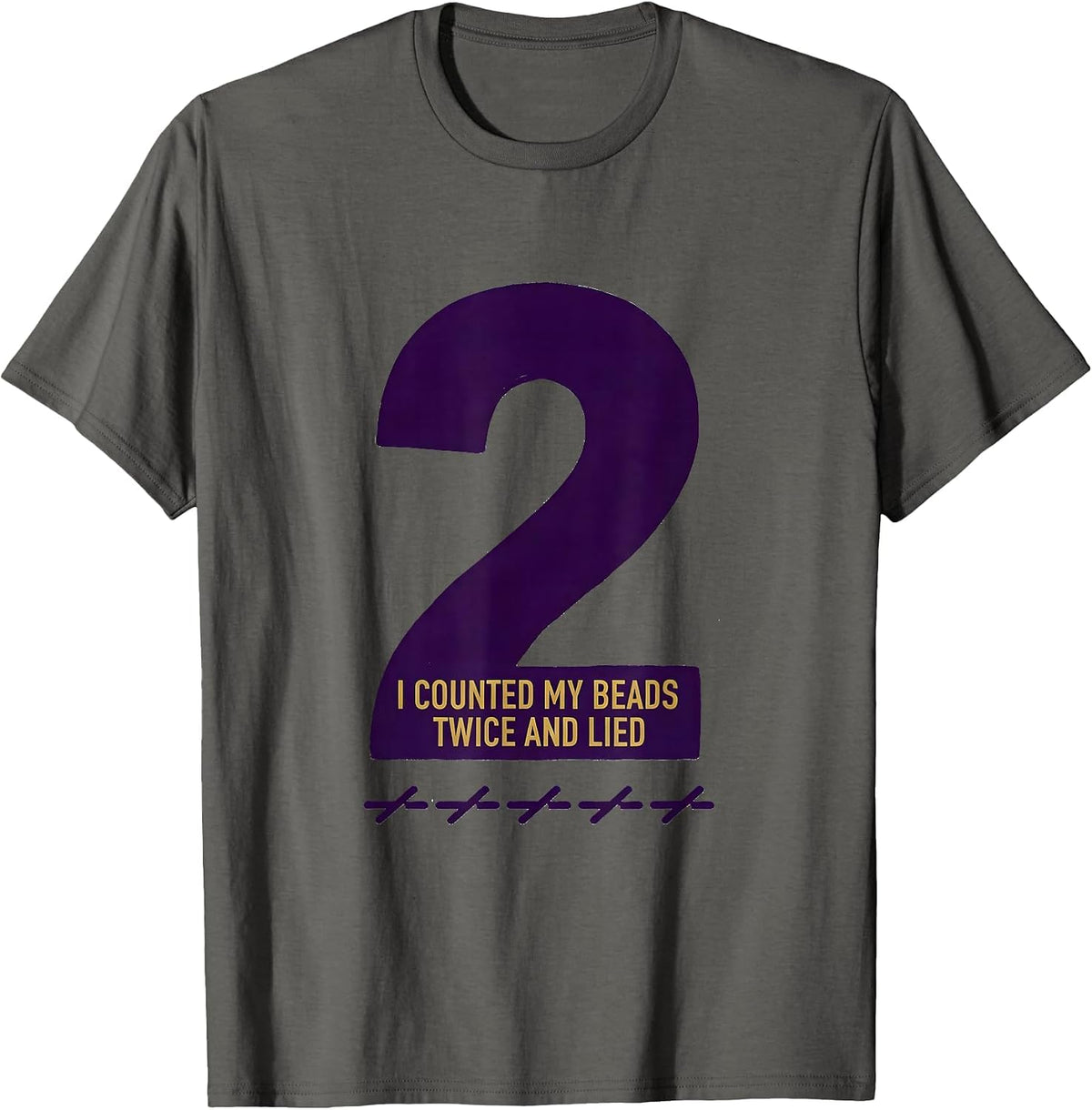 I Counted My Beads Twice And Lied Funny Mardi Gras Carnival T-Shirt - Asphalt Grey