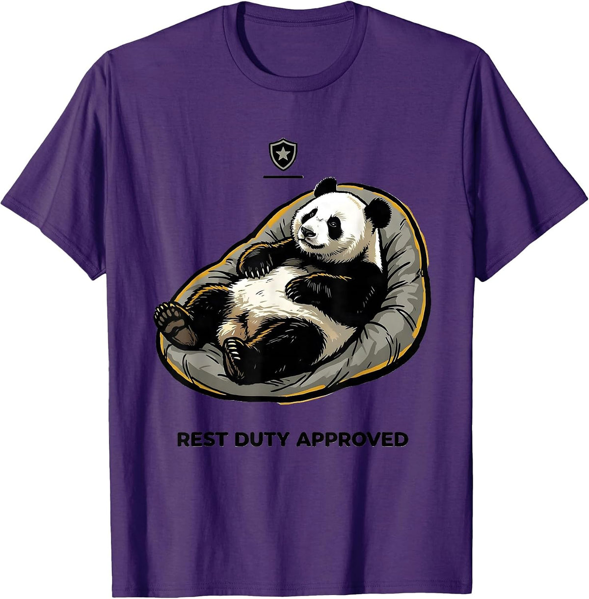 Men's Rest Duty Approved Funny Panda Bear Animal Lover Humor T-Shirt - Purple