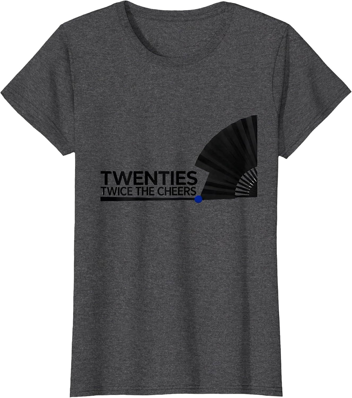 Women's Twenties Twice The Cheers Vintage 1920s Roaring Party T-Shirt - Dark Heather Grey