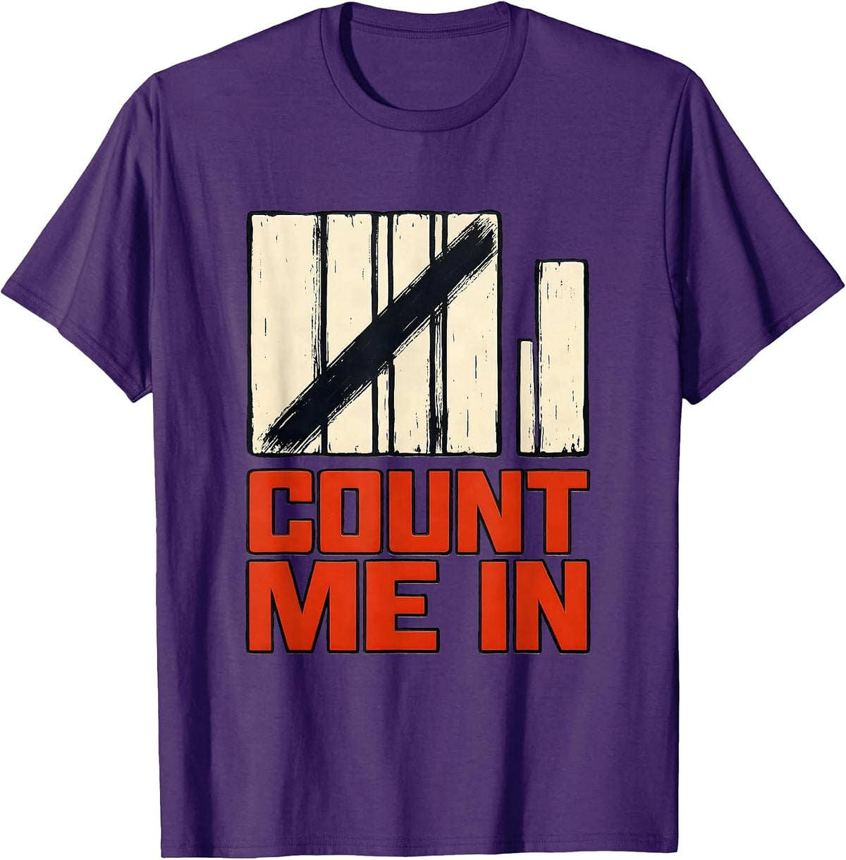 Men's Count Me In Funny Math Teacher Nerd Pun Humor T-Shirt - Purple