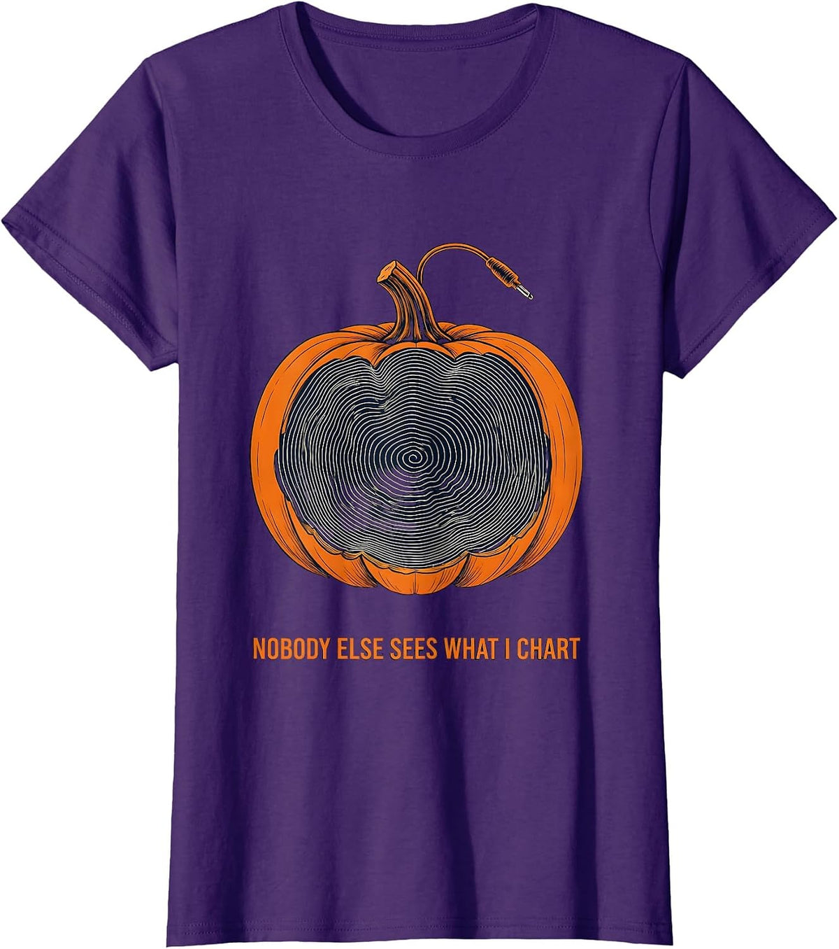 Women's Nobody Else Sees What I Chart Topographic Sonographer T-Shirt - Purple