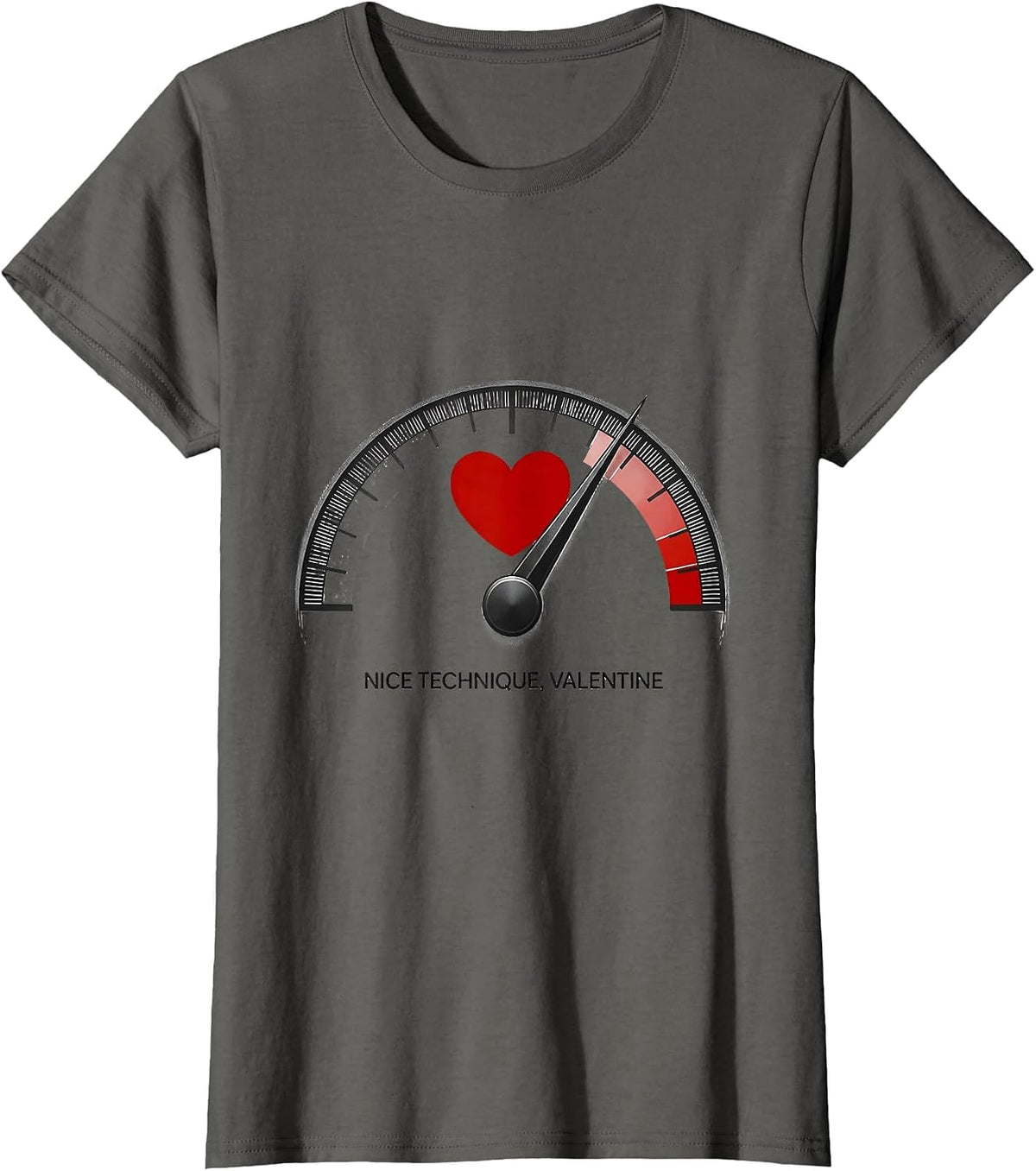Women's Nice Technique Valentine Funny Radiology Tech Skeleton Humor T-Shirt - Asphalt Grey