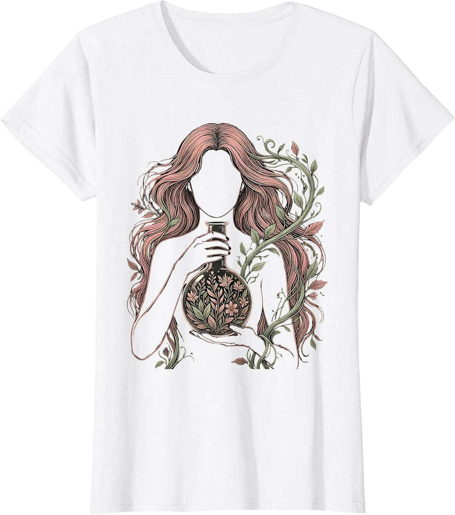 Women's Science Teacher Chemist Illustration Gift T-Shirt - White