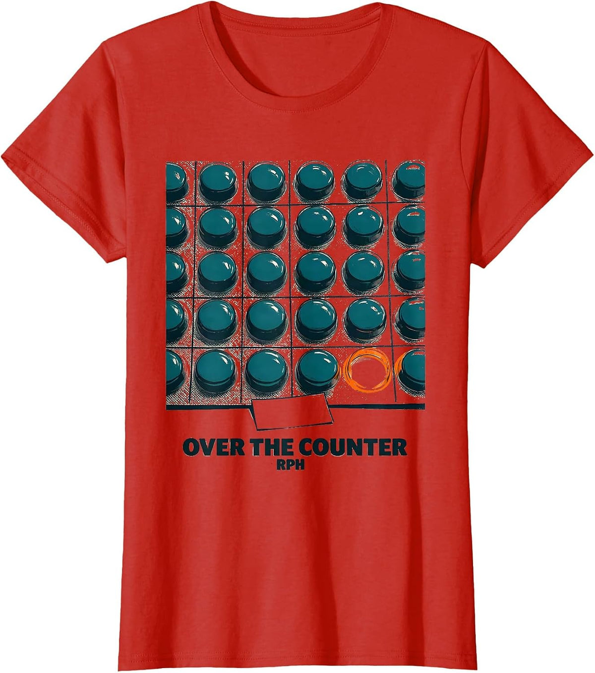 Over The Counter, RPh Funny Pharmacy Tech Pharmacist Humor T-Shirt - Red
