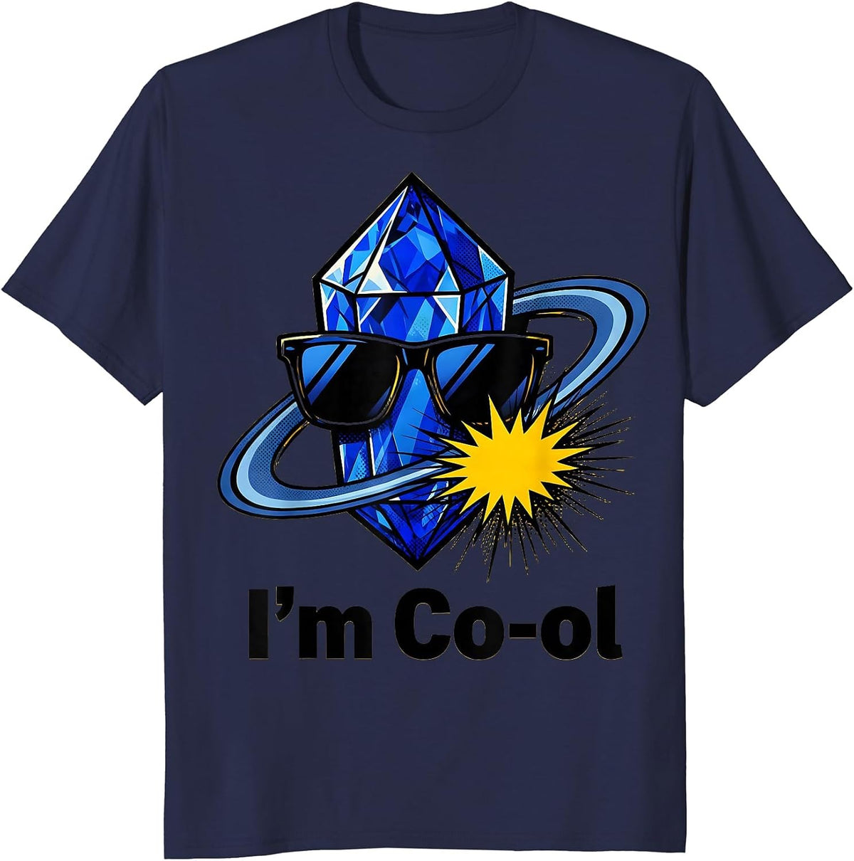 I'm Co-ol Pop Art Chemistry Science Geek Humor T-Shirt - Navy Blue