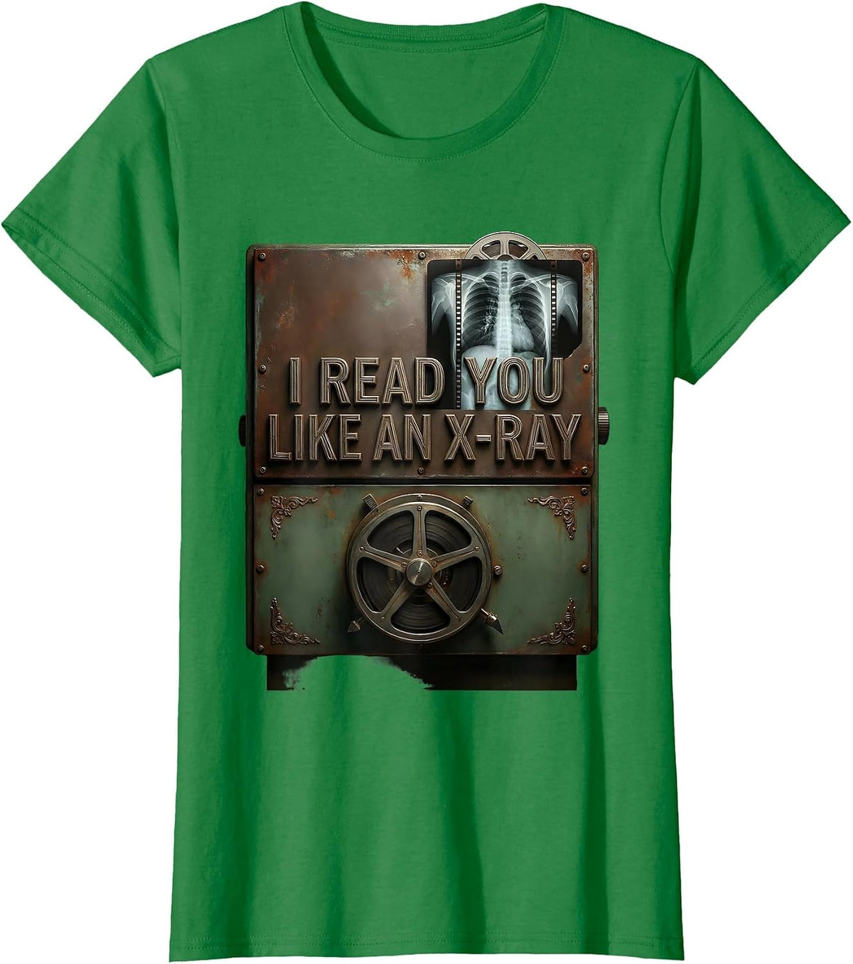 I Read You Like An X-Ray Vintage Radiology Tech Humor T-Shirt - Kelly Green