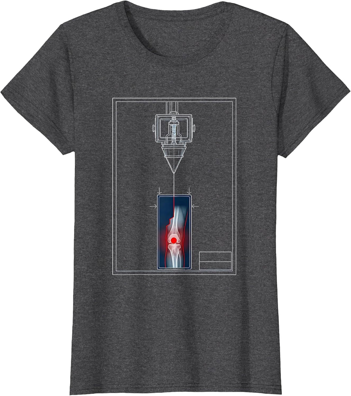 Women's Radiology X-Ray Tech Blueprint Humor Rad Tech Gift T-Shirt - Dark Heather Grey