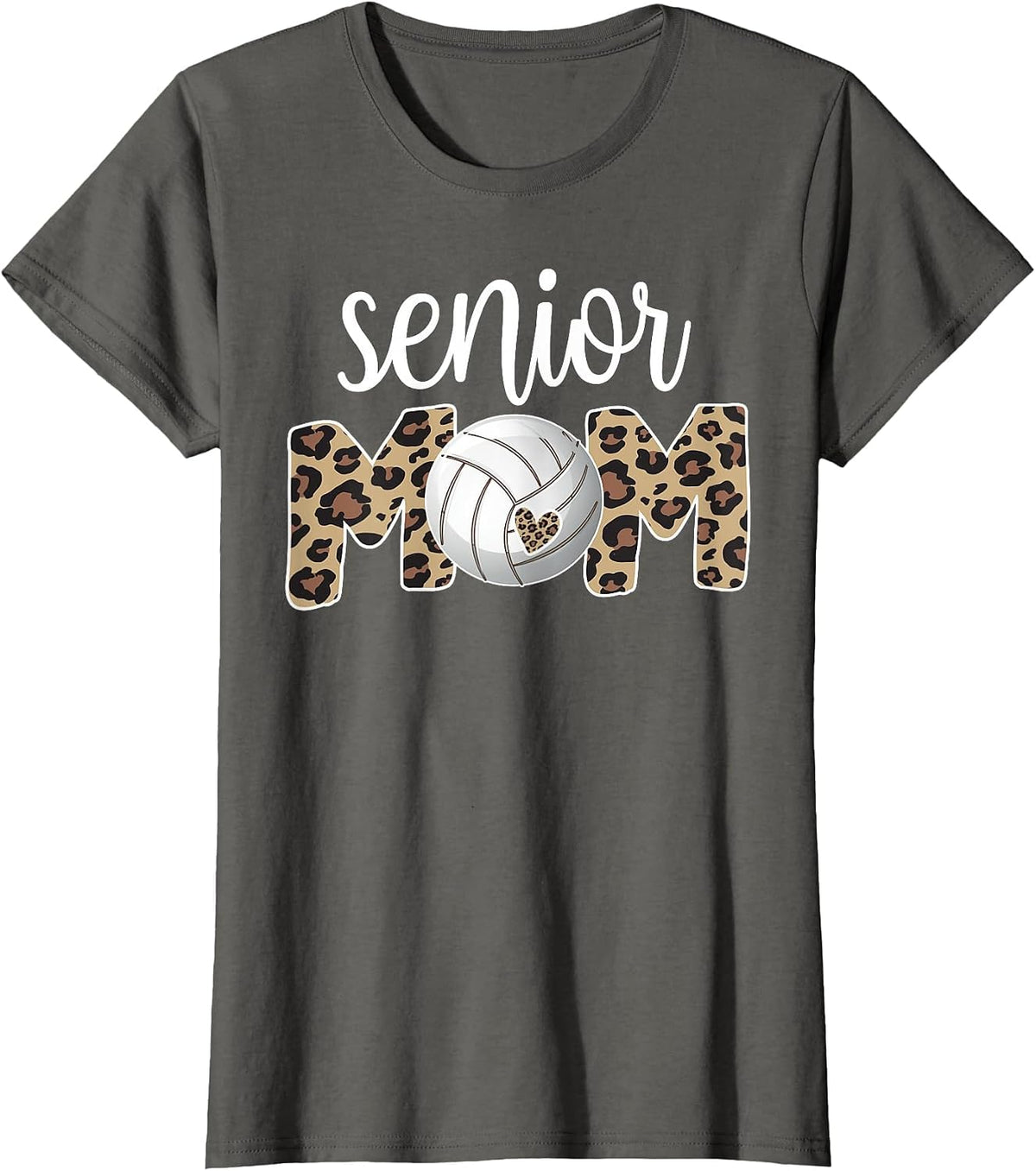Proud Senior Mom Volleyball Player Senior Mama T-Shirt - Asphalt Grey