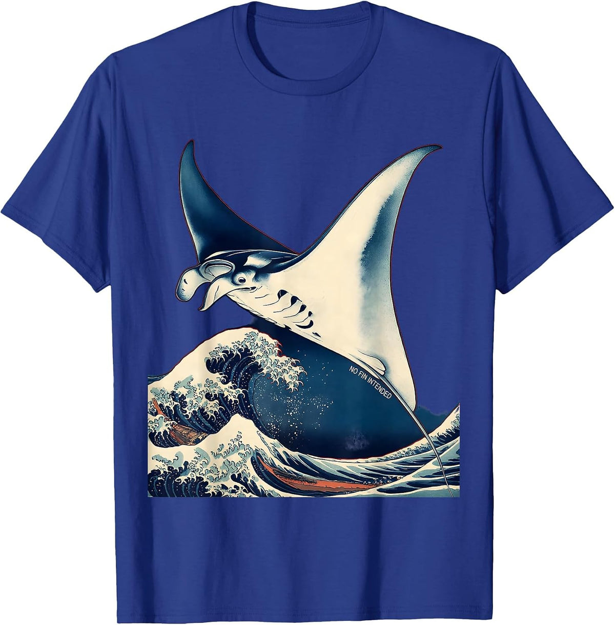 No Fin Intended Funny Shark Lover Ocean Animal Humor T-Shirt - Royal Blue