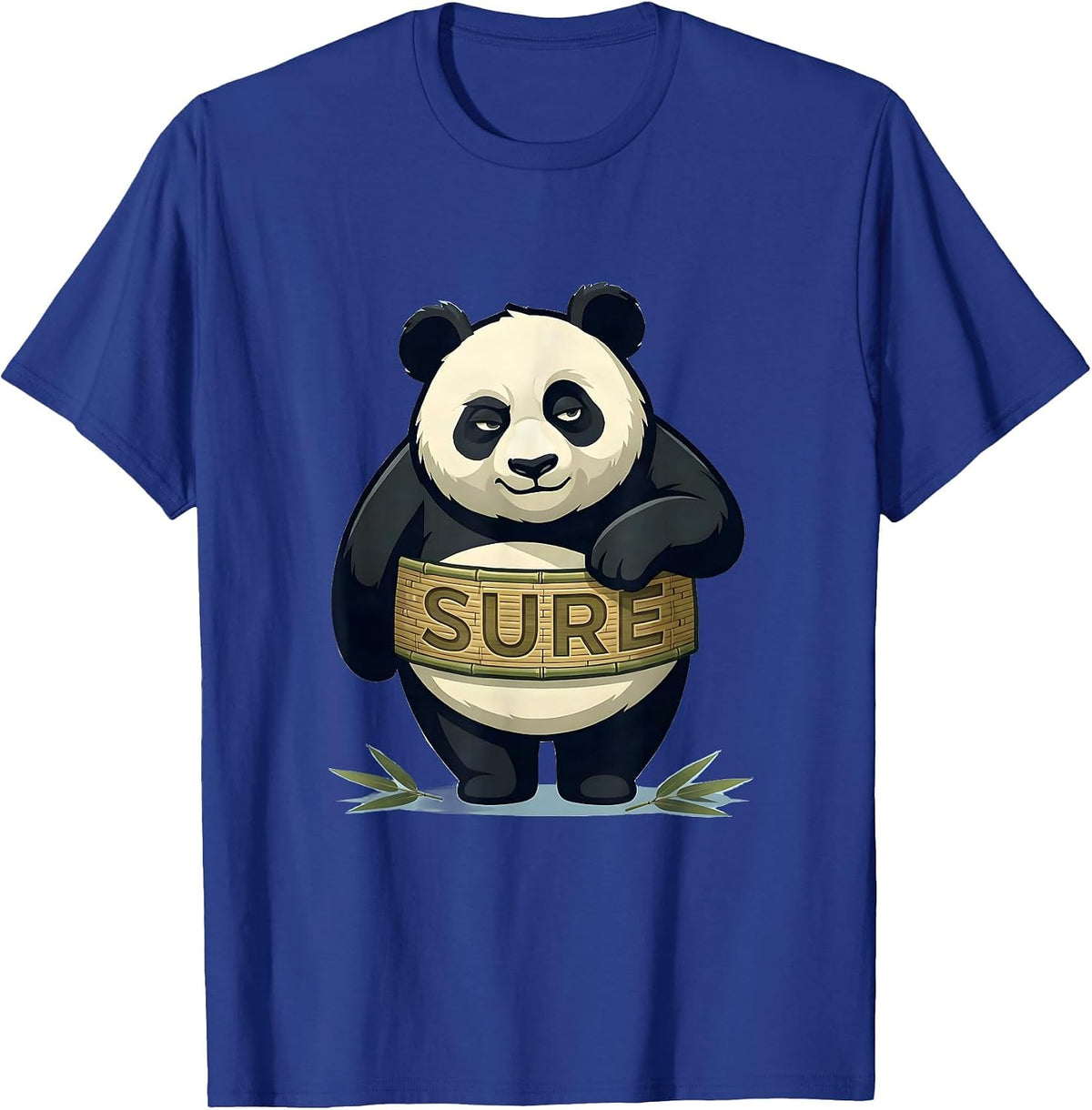 Men's Sure Cute Panda Mascot Animal Lover Humor Retro Novelty T-Shirt - Royal Blue