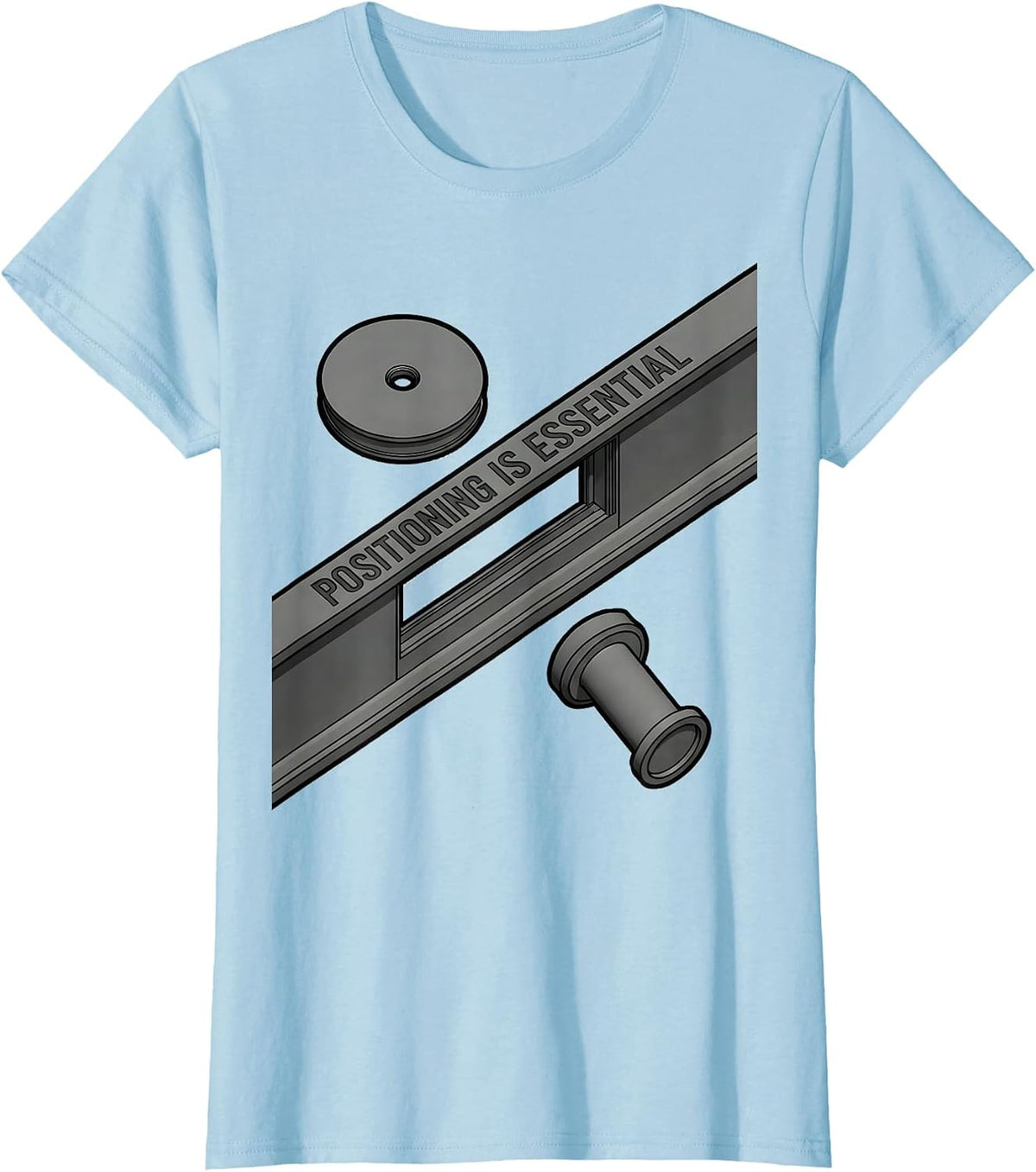 Positioning Is Essential Retro Rad Tech X-Ray CT MRI Tech T-Shirt - Baby Blue