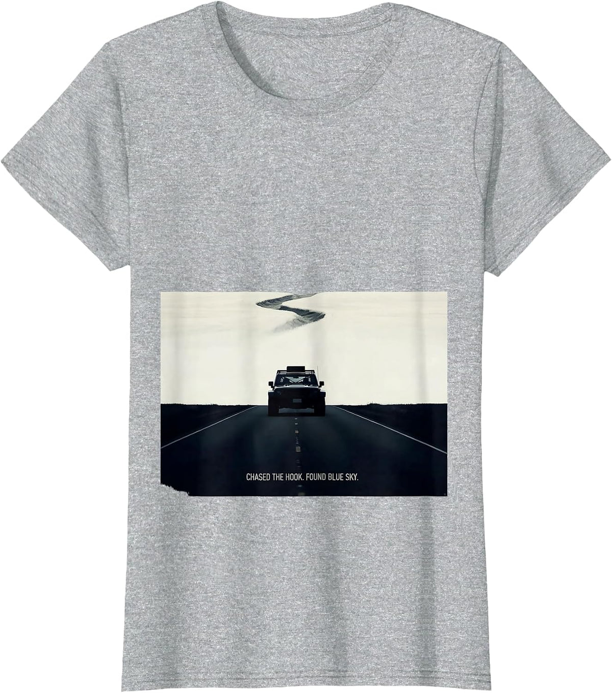 Chased The Hook Found Blue Sky Funny Storm Chaser T-Shirt - Heather Grey
