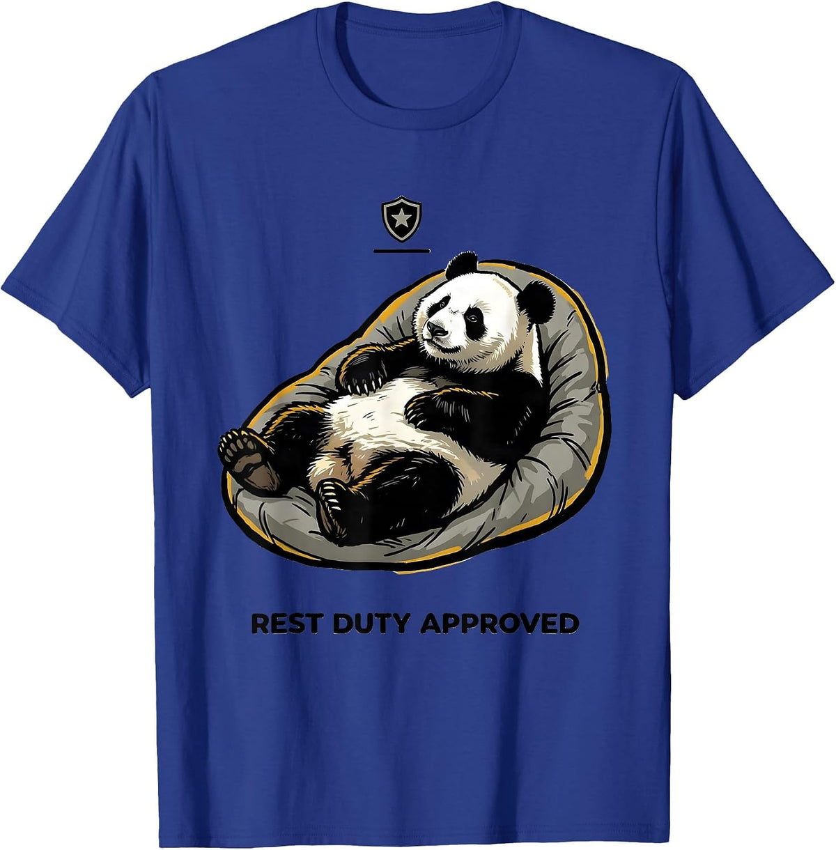 Men's Rest Duty Approved Funny Panda Bear Animal Lover Humor T-Shirt - Royal Blue