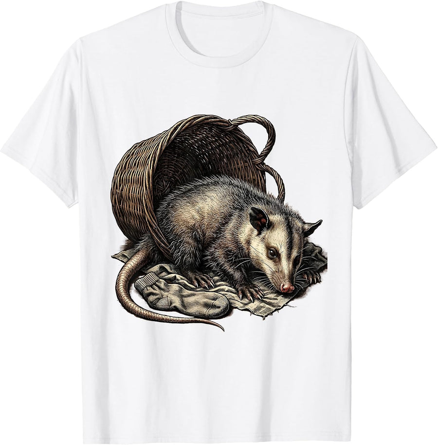 Men's Limp Opossum Vintage Funny Animal Meme T-Shirt - White