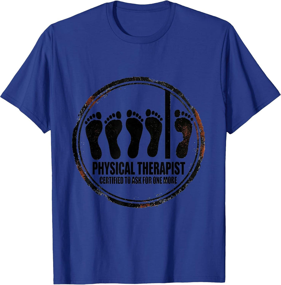 Physical Therapist Certified To Ask For One More Retro T-Shirt - Royal Blue