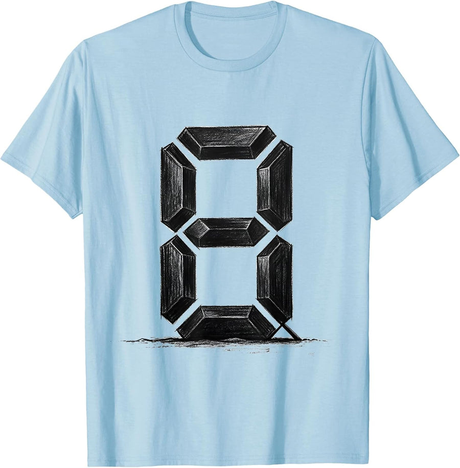 Men's Seven-Segment Math Teacher Sarcastic Humor Gift T-Shirt - Baby Blue