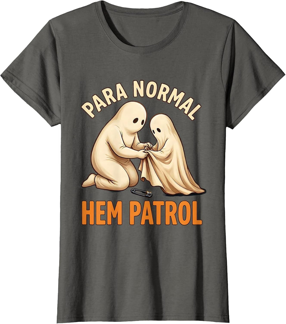 Women's Para Normal Hem Patrol Funny Paraprofessional Halloween T-Shirt - Asphalt Grey