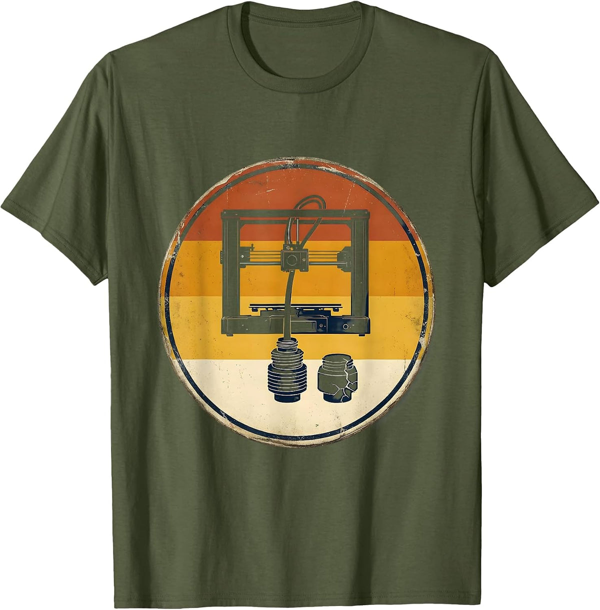 3D Printer Repair Vintage Geek Gift Idea T-Shirt - Olive Green