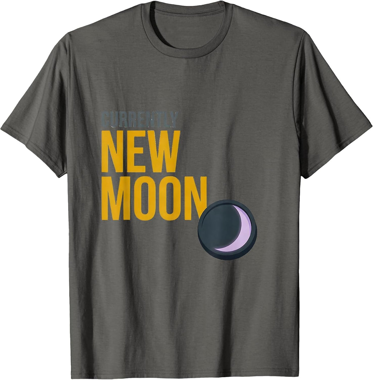 Men's Currently New Moon Astronomy Celestial Vintage T-Shirt - Asphalt Grey