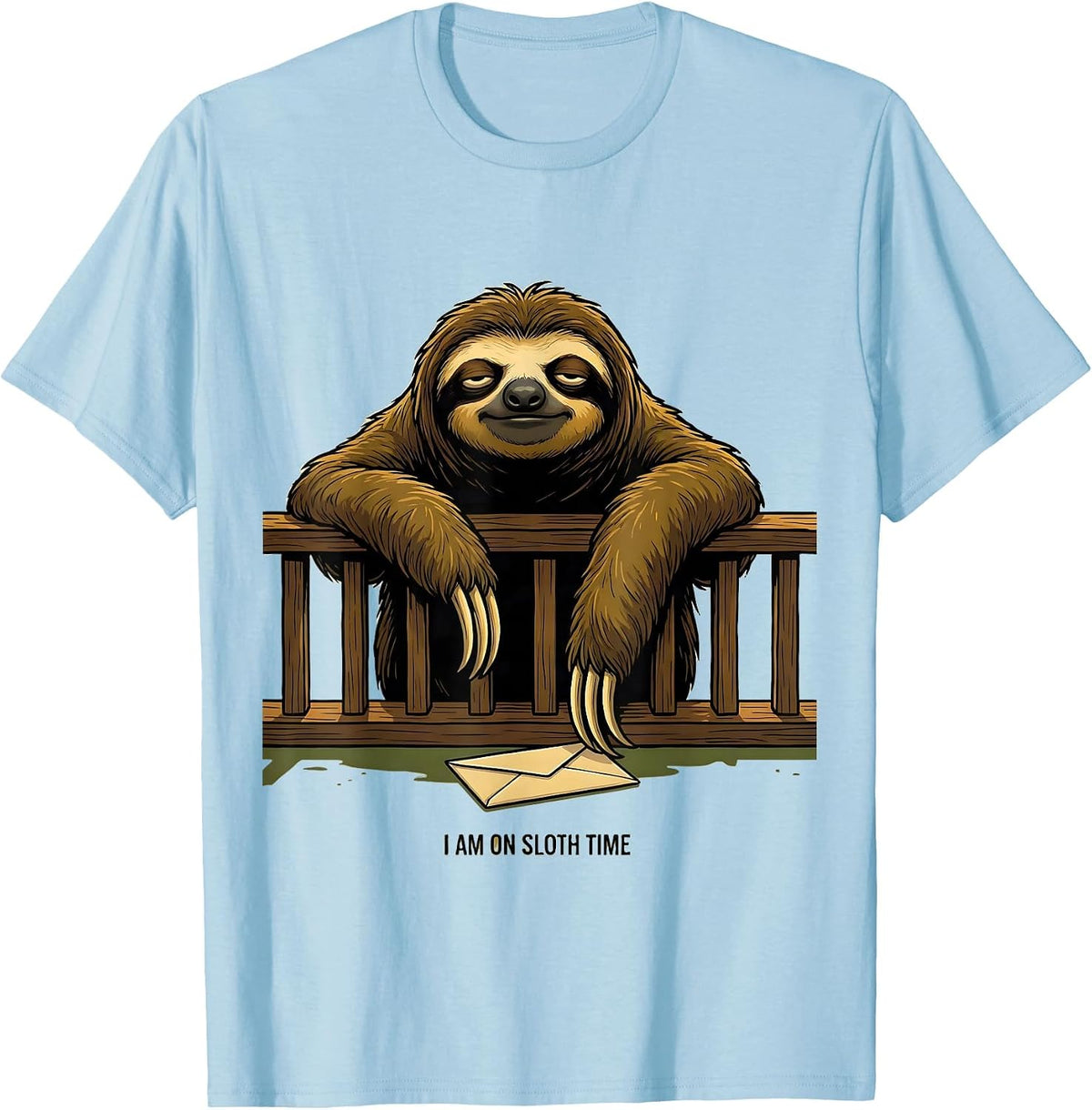 Men's I Am On Sloth Time Funny Sloth Lover Animal Humor Gift T-Shirt - Baby Blue