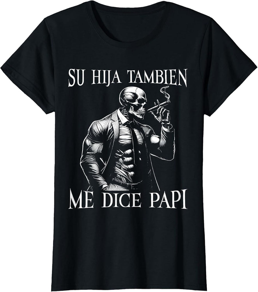 Calacas Chidas Gym Funny Sarcasm Slang Mexican Skull Sayings T-Shirt - Black
