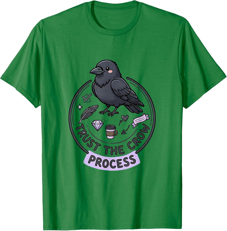 Men's Trust the Crow Process Crow Lover Design T-Shirt - Kelly Green