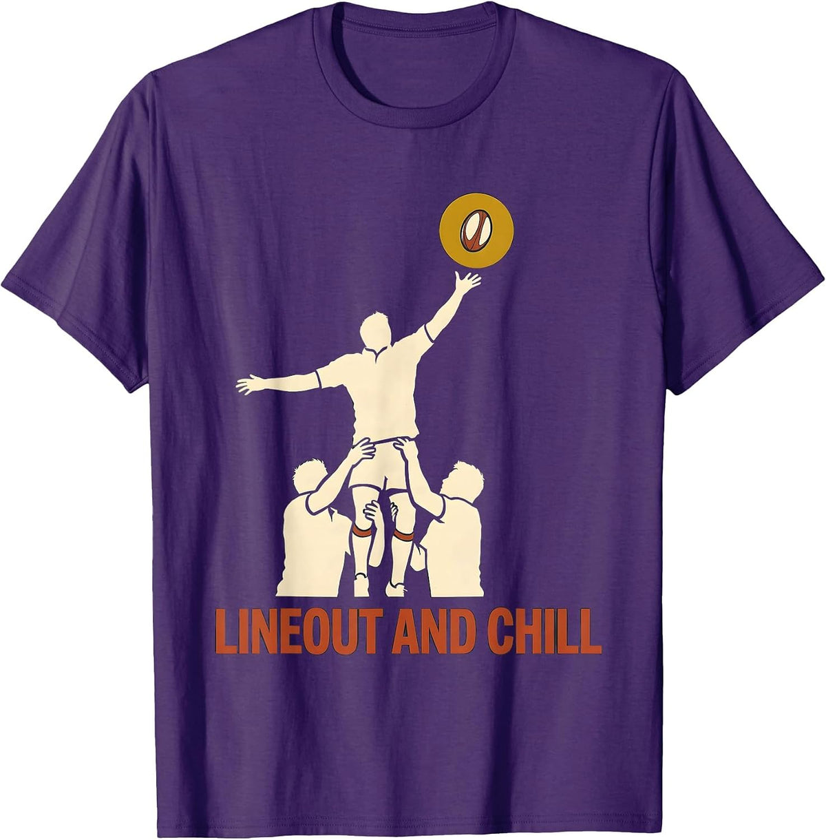 Lineout And Chill Funny Rugby Player Coach Fan Gift T-Shirt - Purple