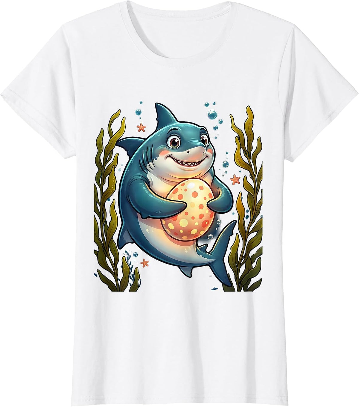 Mommy Shark Ocean Nursery Graphic Tee T-Shirt - White