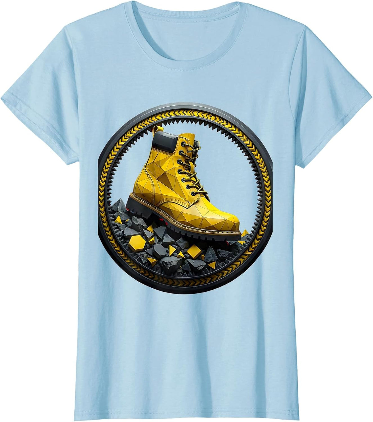 Welder Boot Slag Pile Graphic Tee T-Shirt - Baby Blue