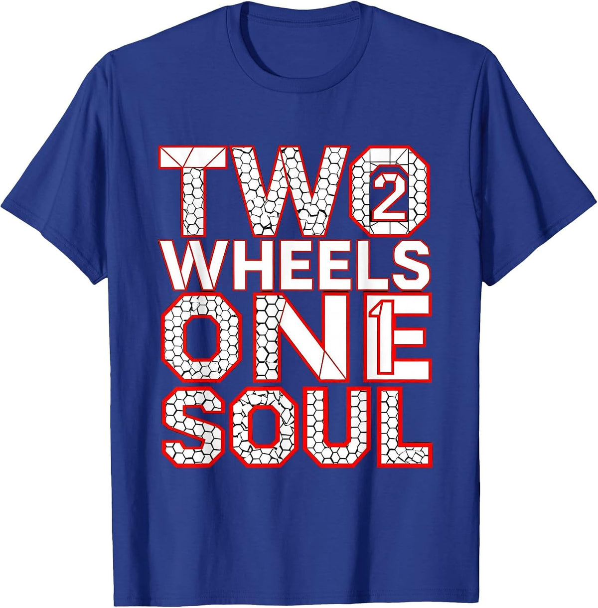 Two Wheels One Soul Bike Rider Design T-Shirt - Royal Blue