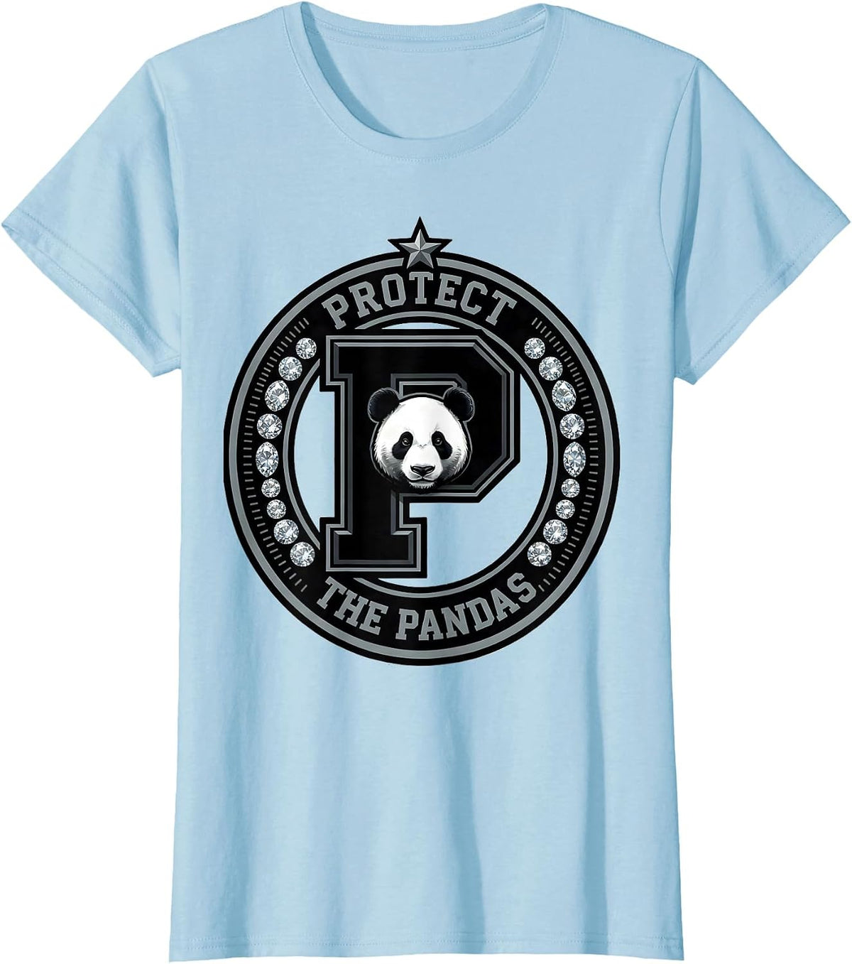 Protect the Pandas Wildlife Conservation Design T-Shirt - Baby Blue