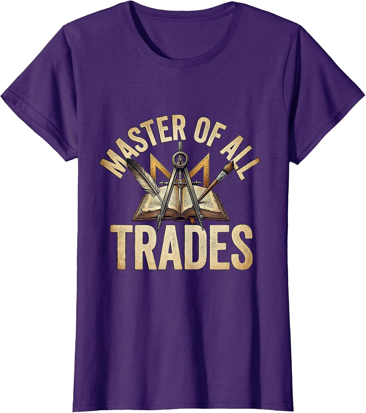 Women's Master of All Trades Renaissance Man Design T-Shirt - Purple