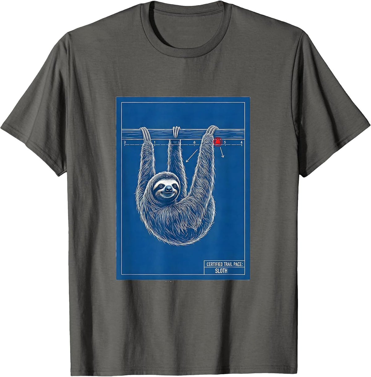 Certified Trail Pace: Sloth Funny Sloth Lover Gift T-Shirt - Asphalt Grey