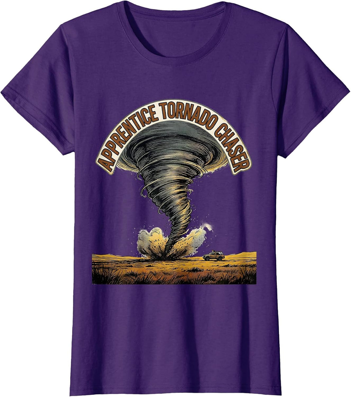 Women's Apprentice Tornado Chaser Funny Storm Chaser Meteorology T-Shirt - Purple