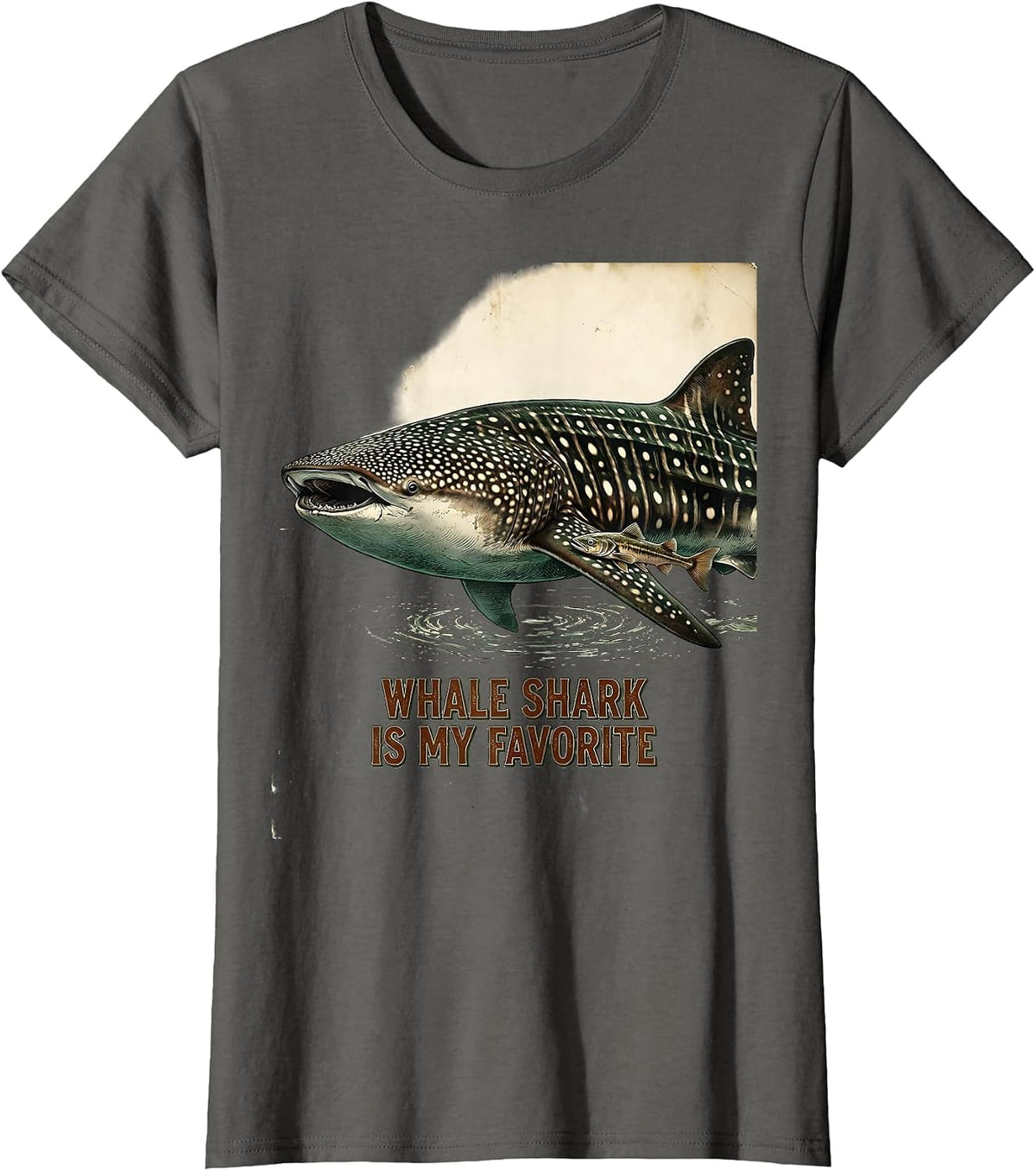 Women's Whale Shark Is My Favorite Vintage Ocean Animal Lover Marine T-Shirt - Asphalt Grey
