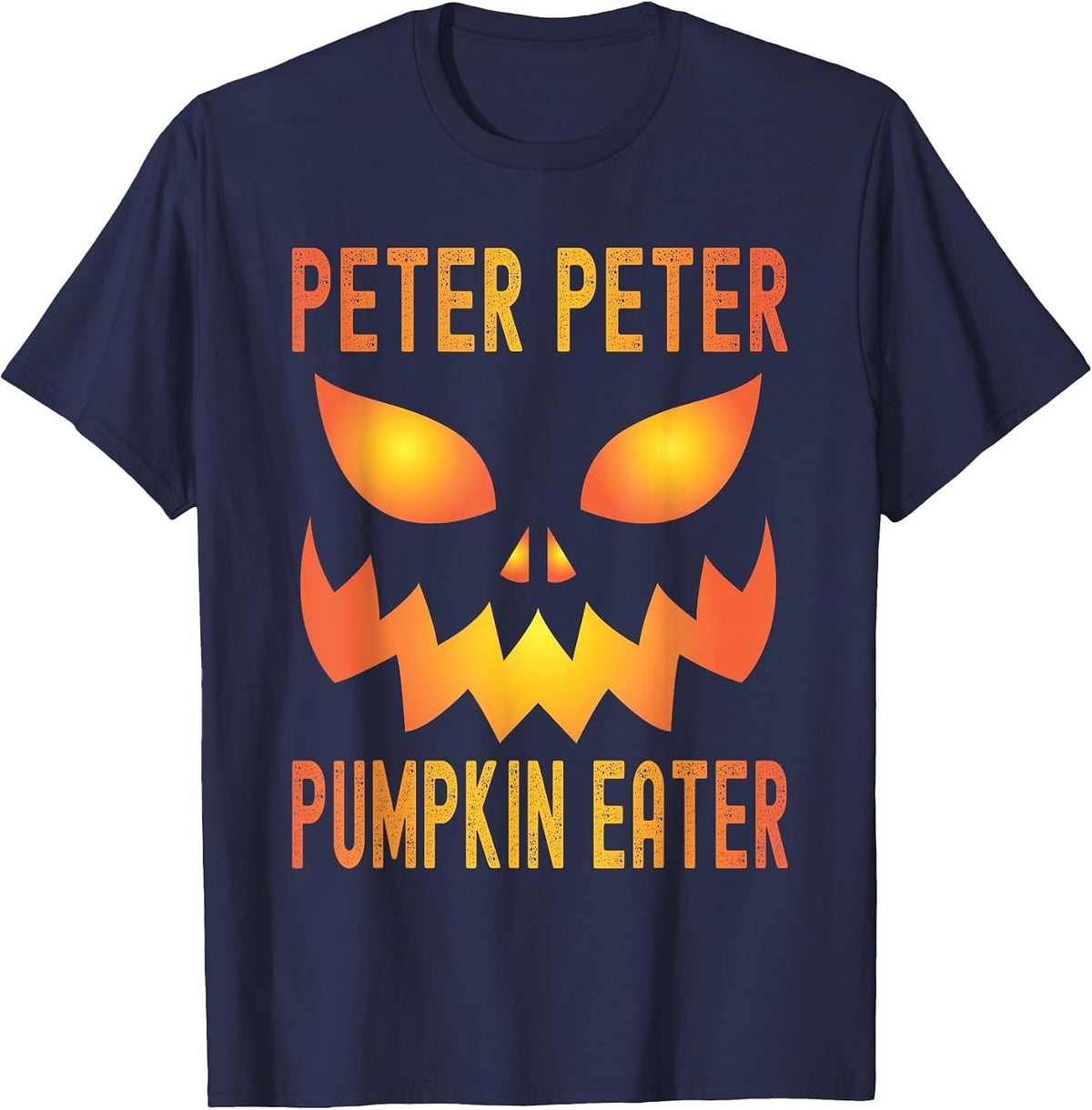 Funny Halloween Matching Costume Peter Pumpkin Eater T-Shirt - Navy Blue