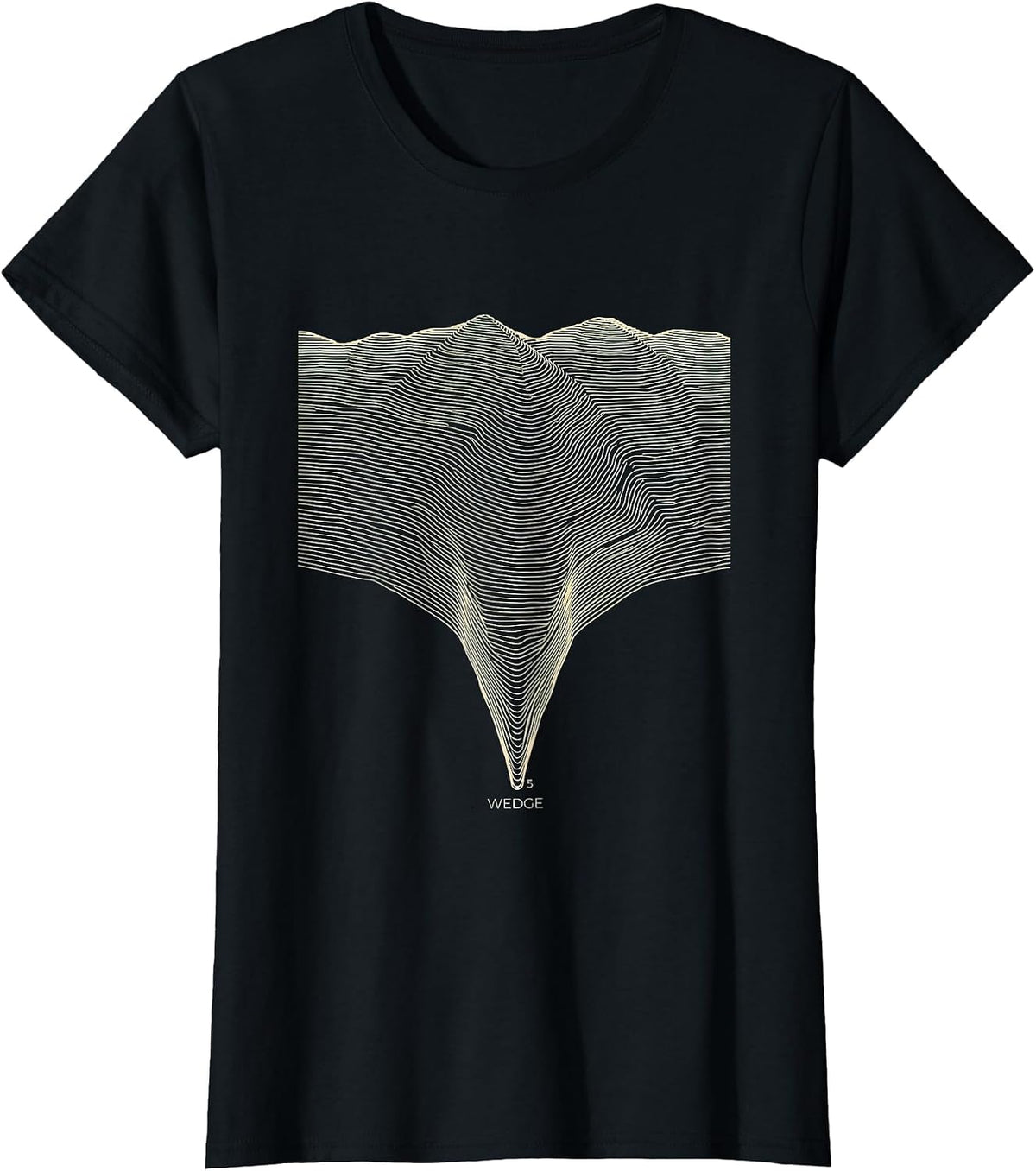Wedge Topographic Contour Storm Chaser Tornado Meteorology T-Shirt - Black