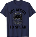 Not Afraid To Speak Free Speech Design T-Shirt - Navy Blue