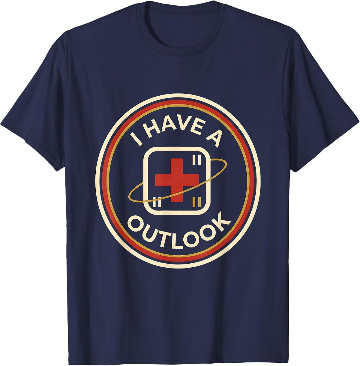 I Have A Positive Outlook Funny Science Chemistry Teacher T-Shirt - Navy Blue