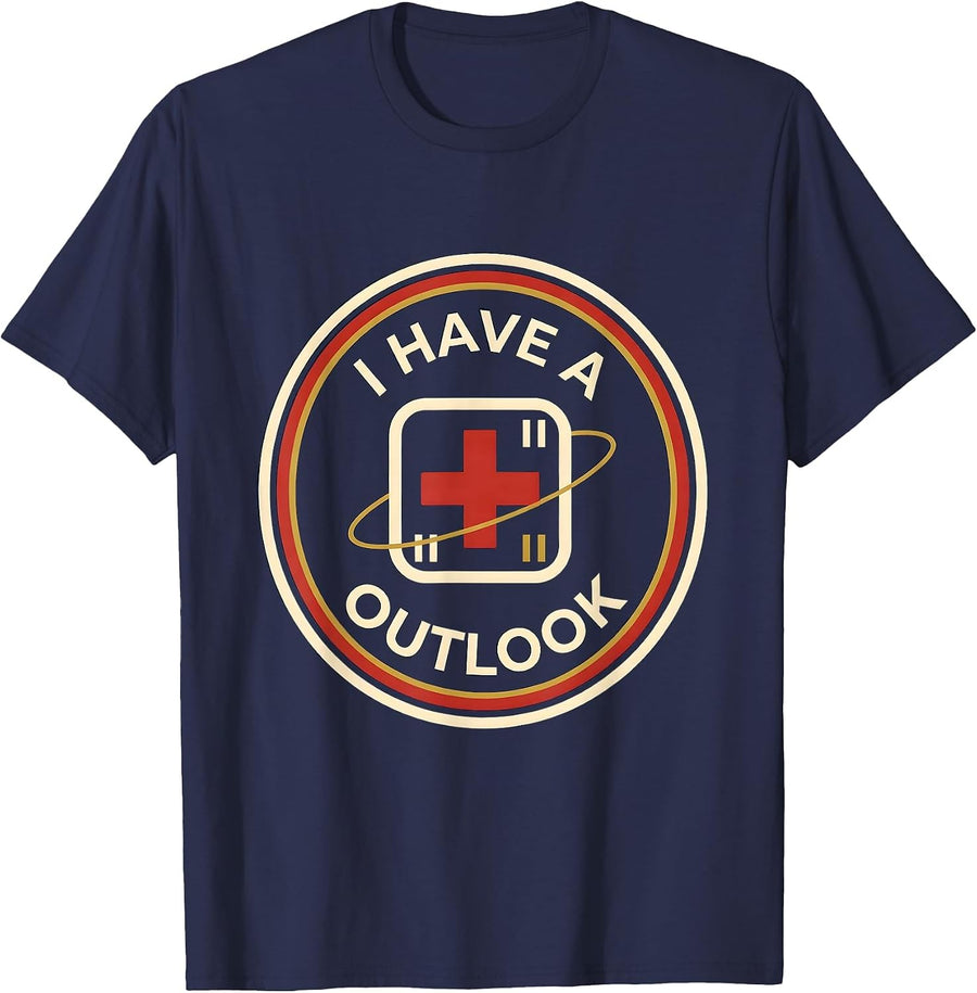 I Have A Positive Outlook Funny Science Chemistry Teacher T-Shirt - Navy Blue