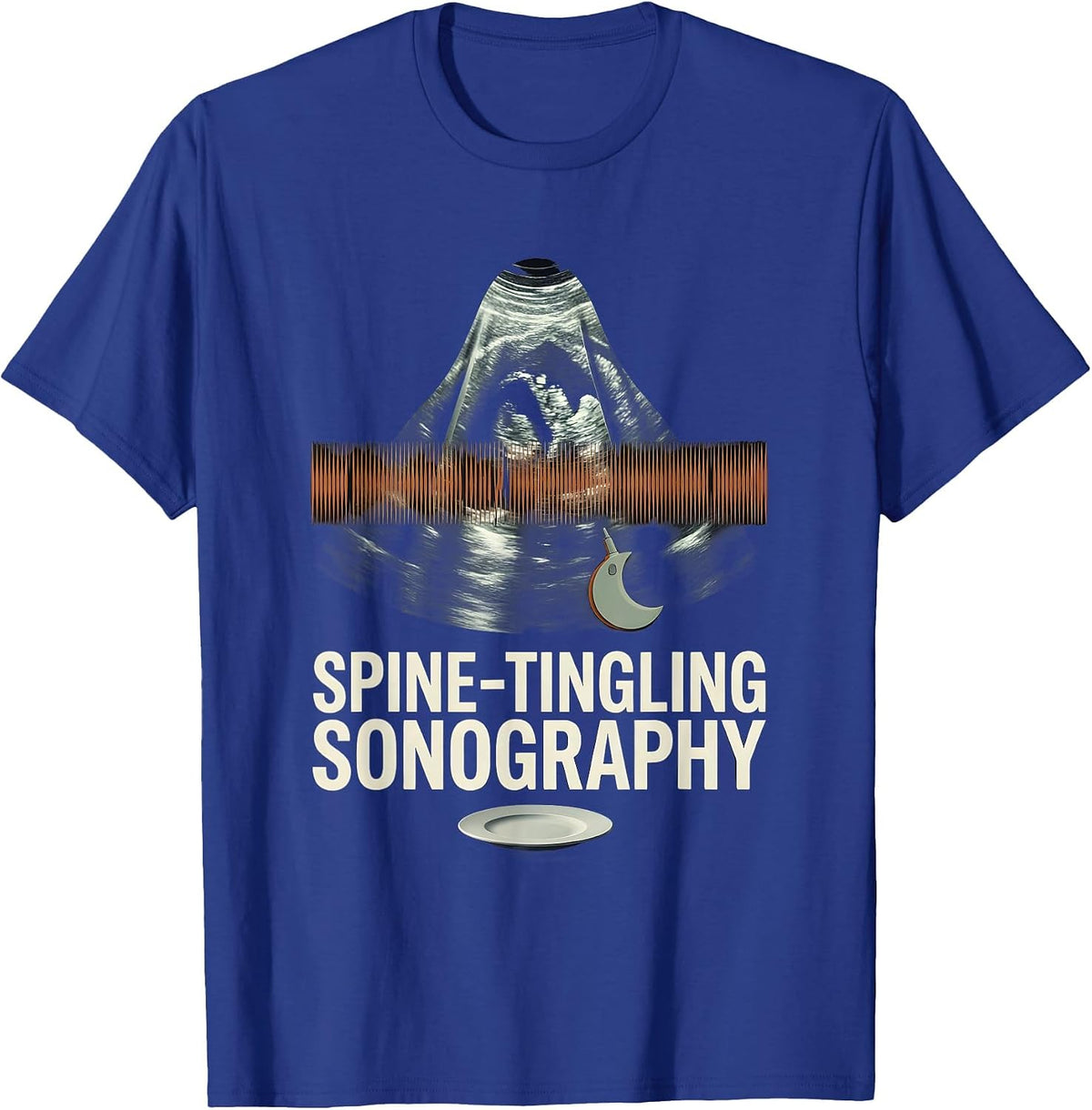 Spine-Tingling Sonography Editorial Conceptual Sonographer T-Shirt - Royal Blue